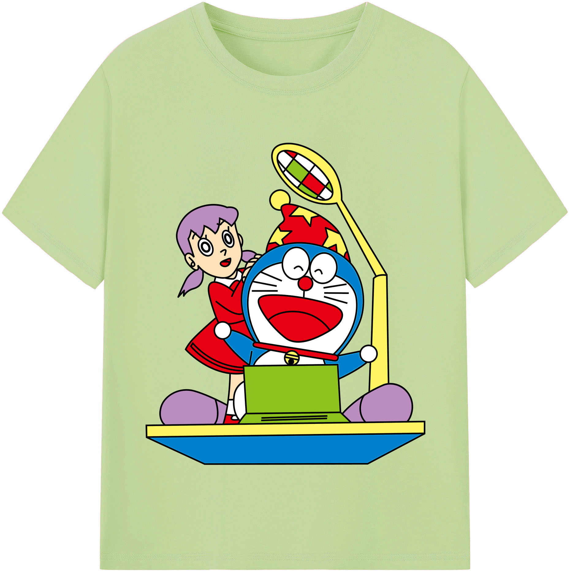 （画像用） ドラえもん みなもと しずか Doraemon Shizuka Minamoto 綿100％半袖Tシャツ（フロントプリント）